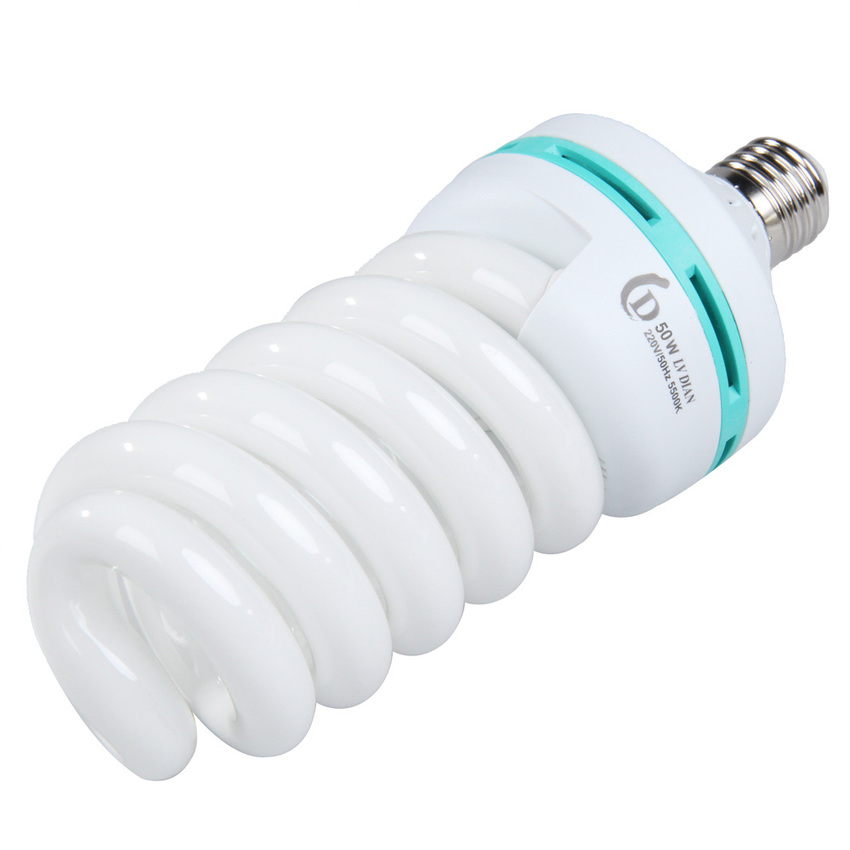 E27 50W 5500K Professional Tricolor Photography Light Bulbs Lamp (Intl)