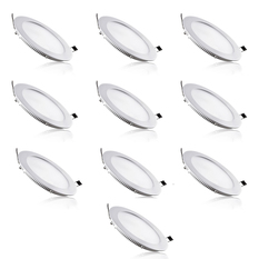 Bộ 10 đèn Led Downlight âm trần siêu mỏng tròn 6W Led Panel Light DT6T (Ánh sáng trắng)