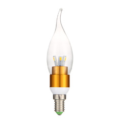 WarmWhite LED lighting 3W wax tail tip global E14 screw Gold (Intl)