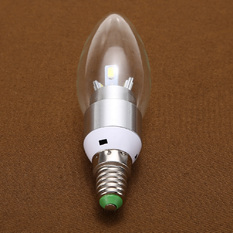white LED lighting 3W wax candle bulb global E14 screw Silver (Intl)