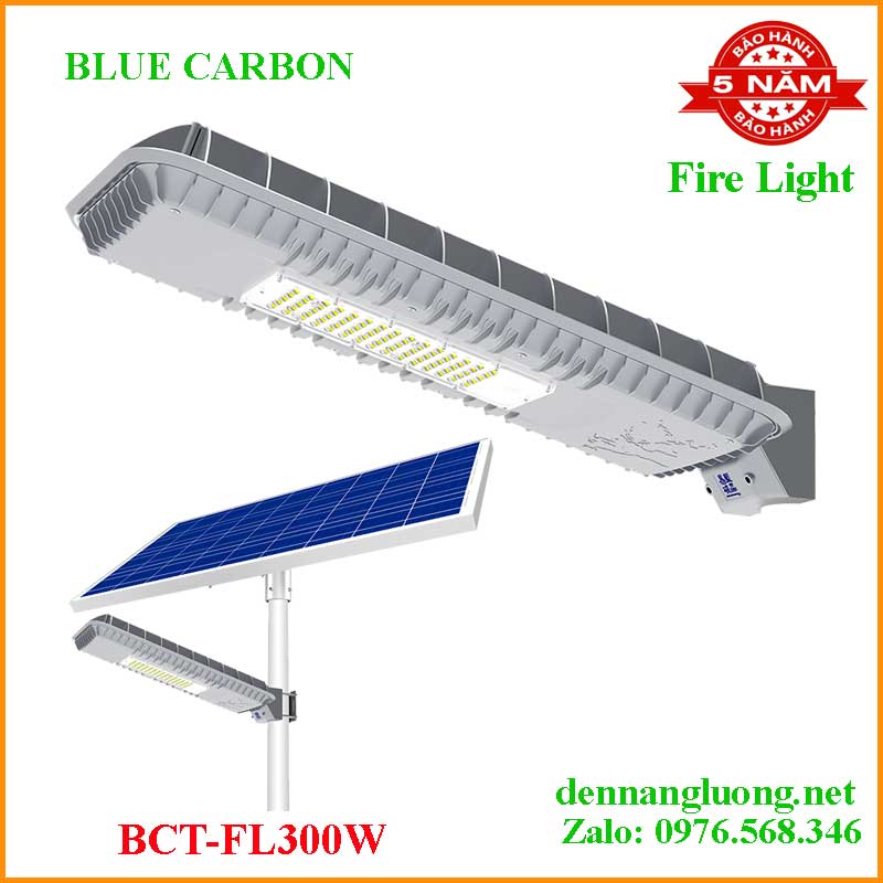 Đèn Đường năng lượng Mặt Trời Blue Carbon Fire Light FL 300W