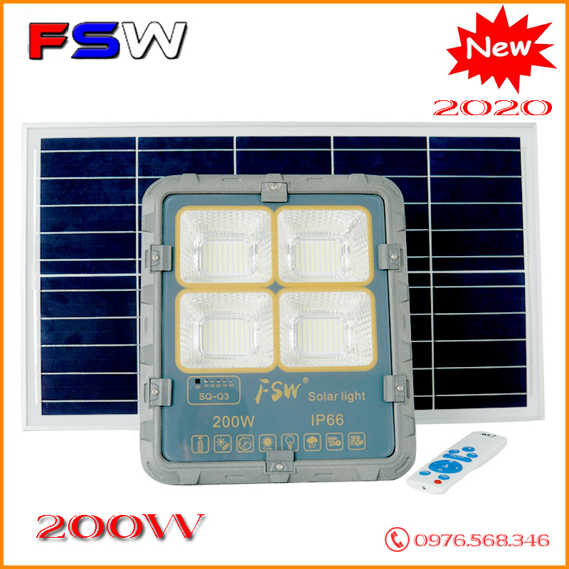 Đèn pha năng lượng mặt trời  FSW 200W giá tốt