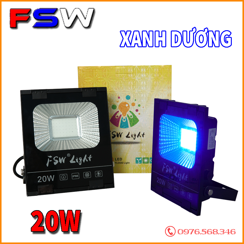 Đèn pha FSW 20W| đèn led ánh sáng xanh dương