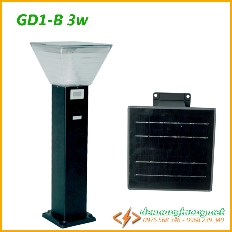 Đèn trụ sân vườn GD1-B 3W | năng lượng mặt trời | kiểu dáng mới