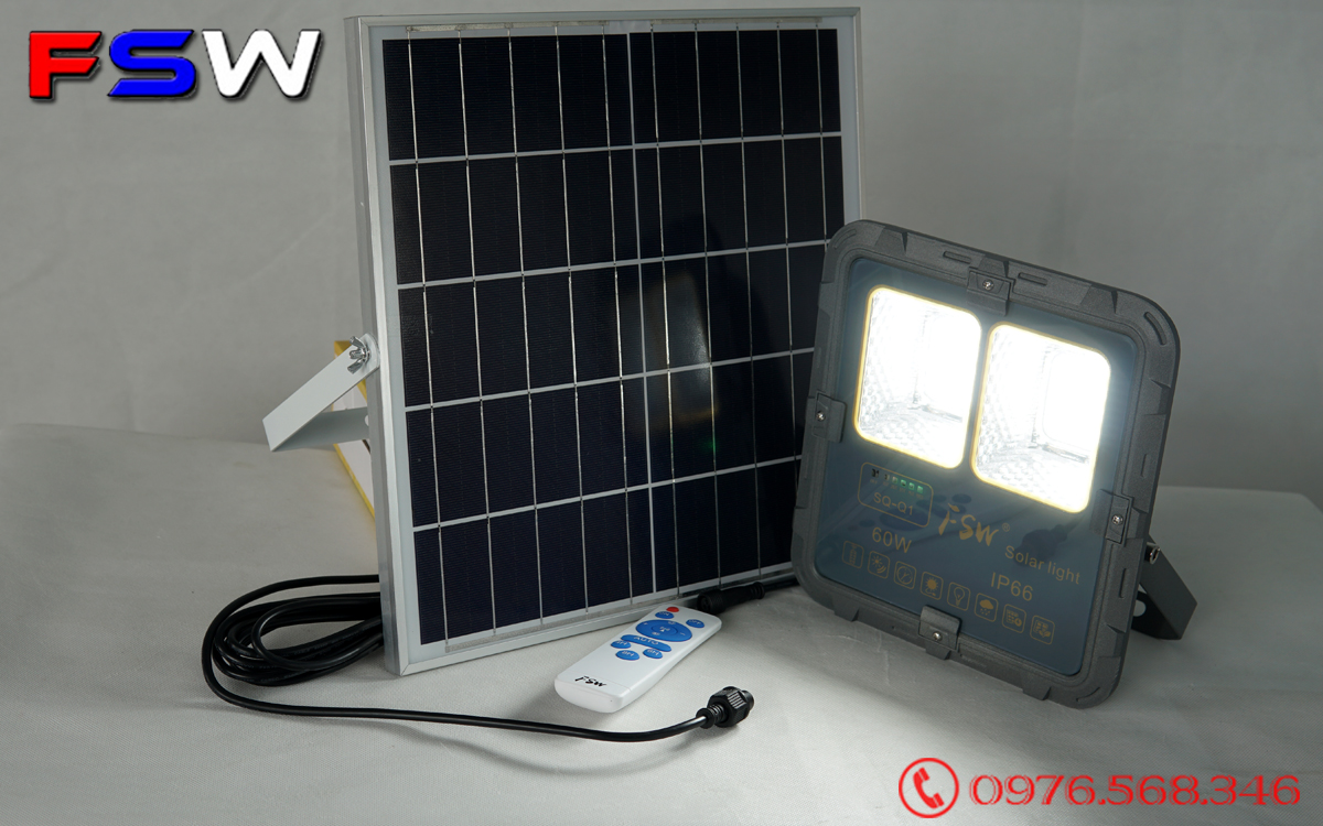 Đèn pha năng lượng mặt trời  FSW 60W giá tốt