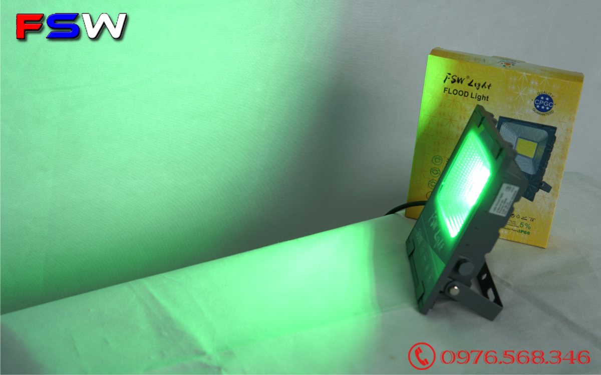 Đèn pha COB 30W| đèn pha led sáng màu xanh