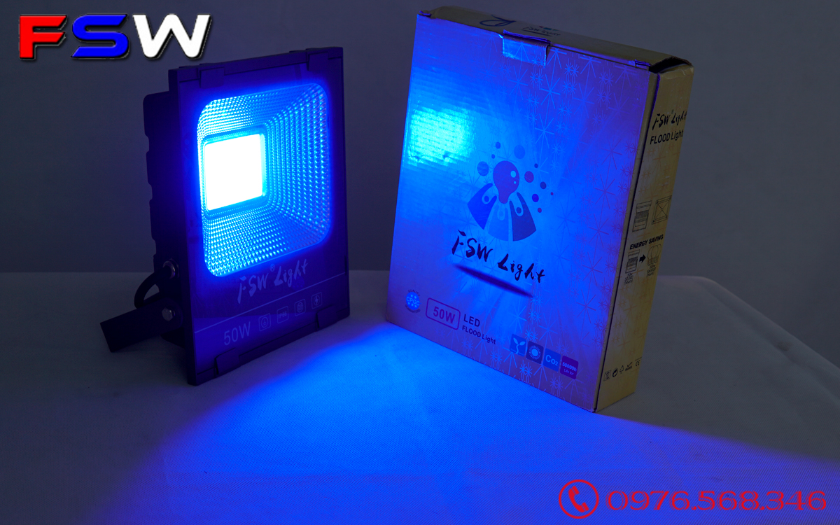 Đèn pha led FSW 50W ánh sáng xanh dương