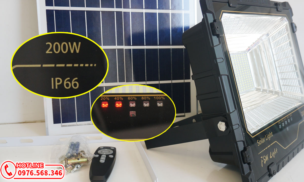 Đèn pha năng lượng mặt trời 200w giá rẻ FSW F1-200w