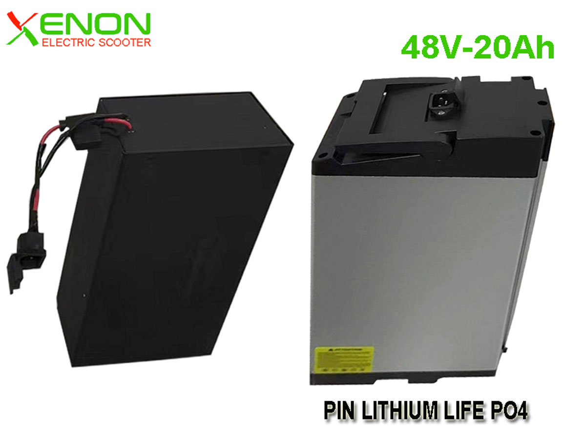 Pin xe đạp điện, xe máy điện lithium Lifepo4 48V20Ah cao cấp Xenon